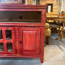 Load image into Gallery viewer, 60" TV Stand Rustic Rubbed Wood Sideboard

