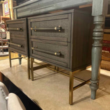 Load image into Gallery viewer, Set of 2 Hopper Studio Gray Mixed Materials Nightstand
