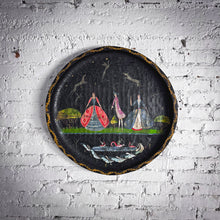 Load image into Gallery viewer, 19th C. Tole Painted Wood Tray Wall Decor
