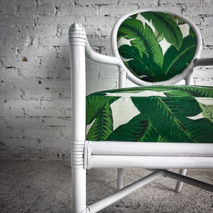 McGuire Palm Beach White Lacquer Cane Accent Chair