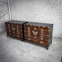 Load image into Gallery viewer, Set of 2 Mid Century Korean Veneer Chest Cabinet

