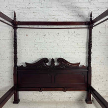 Load image into Gallery viewer, King Mahogany Rococo Canopy Bed Frame
