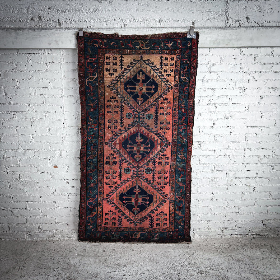 Late 19th C. Caucasian Wool Runner Contemporary HandKnotted Rug