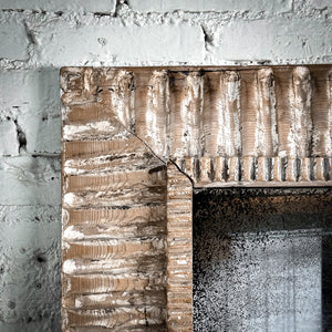 Rustic Carved Distressed Pine Floor Mirror