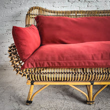 Load image into Gallery viewer, Vintage Boho Natural Rattan Sofa
