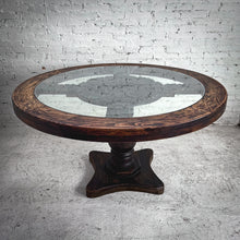 Load image into Gallery viewer, Traditional Glass Insert Wood Dining Table
