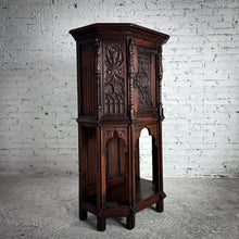 Load image into Gallery viewer, 19th C. French Gothic Revival Carved Wood Storage Cabinet
