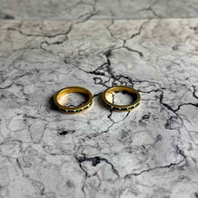 Load image into Gallery viewer, Set of 3 Vintage 18K Gold Italian Emerald &amp; Diamond Band
