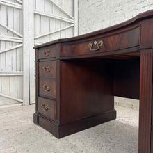 Load image into Gallery viewer, Hekman Serpentine Leather Pedestal Desk
