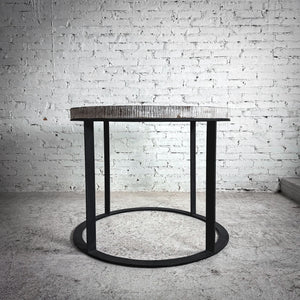 Contemporary Textured Stone Side Table