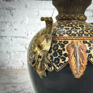 Vintage Eclectic Glazed Ceramic Standard Table Lamp