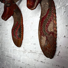 Load image into Gallery viewer, Single Southeast Asian Hand Carved Painted Wood Wall Decor
