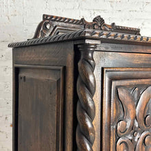 Load image into Gallery viewer, Spanish Colonial Carved Wood Linen Press
