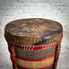 Load image into Gallery viewer, Mid Century African Tribal Woven Rattan Drum
