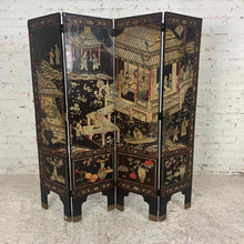 Load image into Gallery viewer, Vintage Chinoiserie 4-Panel Folding Screen
