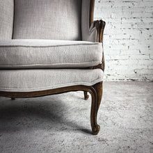 Load image into Gallery viewer, Louis XV Style Upholstered Wood Wingback Chair
