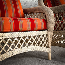 Load image into Gallery viewer, Pair Coastal Ivory Wicker Armchair
