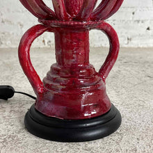 Load image into Gallery viewer, Pair Red Sculptural Ceramic Table Lamps
