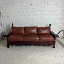 Load image into Gallery viewer, Mexican Hacienda Leather Mesquite Sofa
