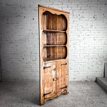 Load image into Gallery viewer, Antique Rustic Cerused Pine Corner Cabinet
