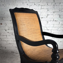 Load image into Gallery viewer, British Colonial Wicker Wood Armchair
