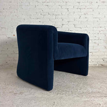 Load image into Gallery viewer, Four Hands Navy Velvet Barrel Chair
