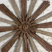 Load image into Gallery viewer, Large Carved Wood Sacred Heart Resplandor
