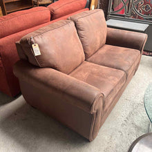 Load image into Gallery viewer, Traditional Brown Microsuede Loveseat
