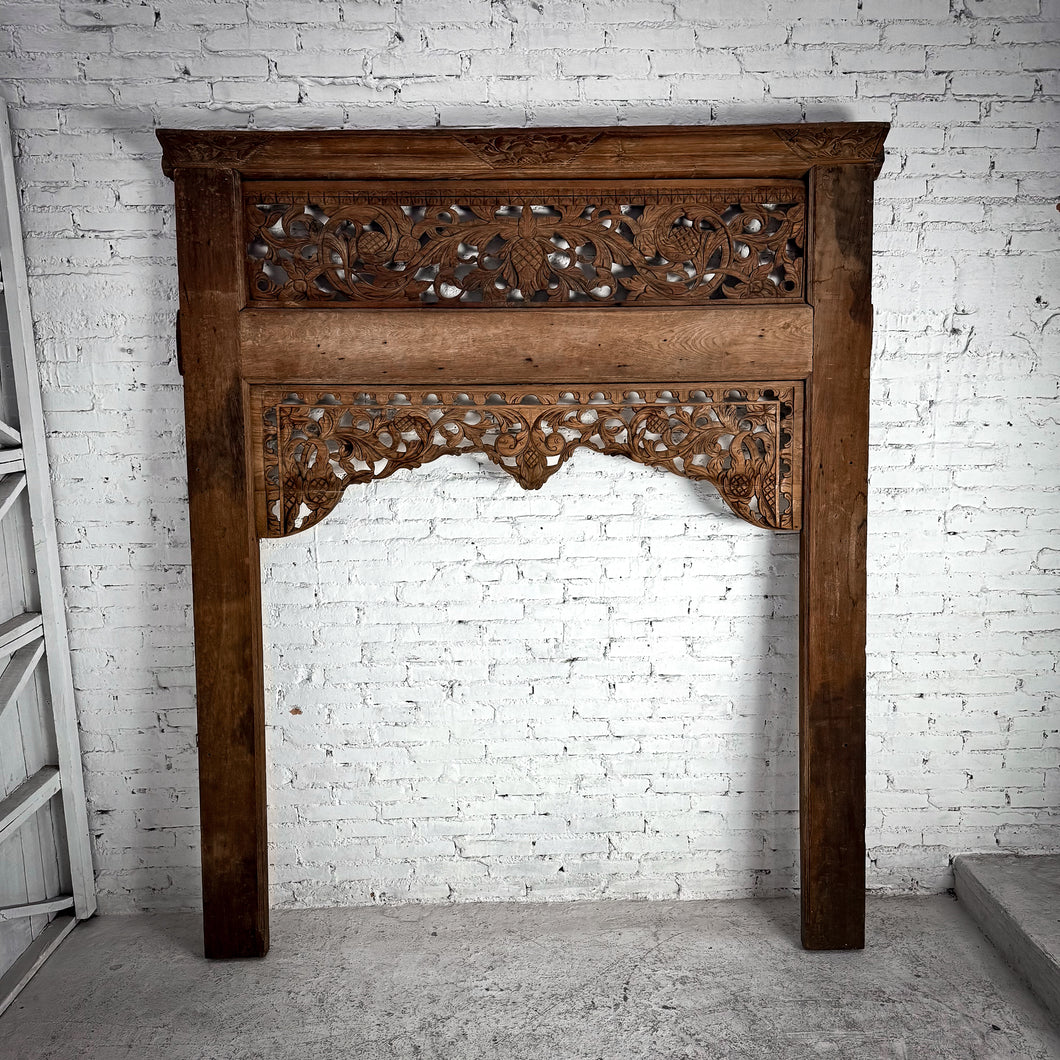 Indian Open Carved Teak Door Frame Architectural Element