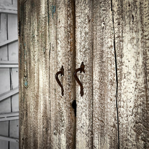 Farmhouse Whitewash Reclaimed Wood Shelving Unit Shelving
