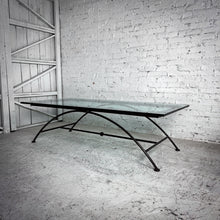 Load image into Gallery viewer, Wrought Iron 3/4" Glass Cocktail Table
