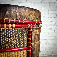Load image into Gallery viewer, Mid Century African Tribal Woven Rattan Drum
