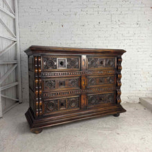 Load image into Gallery viewer, Spanish Revival 6-Drawer Highboy Chest
