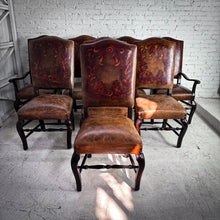 Load image into Gallery viewer, Set of 8 Rustic Painted Leather Dining Chair
