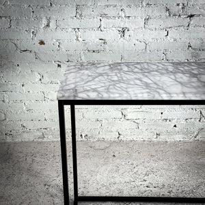 Modern Carrara Marble Top Metal Console