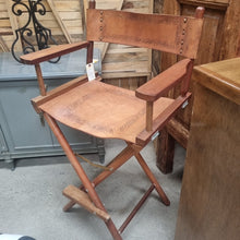 Load image into Gallery viewer, Campaign Style Leather Director Accent Chair
