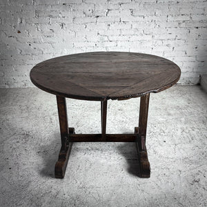 19th Century French Provincial Tilt Top Oak Accent Table