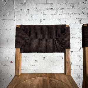 Set of 2 Contemporary Style Bar Walnut Stool