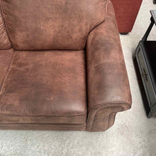 Load image into Gallery viewer, Traditional Brown Microsuede Loveseat
