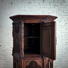 Load image into Gallery viewer, 19th C. French Gothic Revival Carved Wood Storage Cabinet
