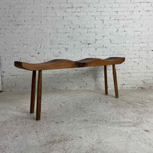 Load image into Gallery viewer, Sculptural Triple-Seat Wood Slab Bench
