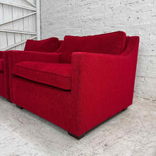 Load image into Gallery viewer, Pair of Modern Square-Arm Lounge Chairs in Red
