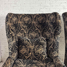 Load image into Gallery viewer, Pair of Oversized Damask Wingback Chairs
