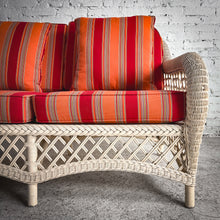 Load image into Gallery viewer, Coastal Ivory Wicker Sofa
