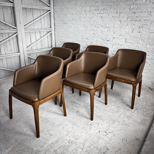 Set of 6 Namuh Leather Oak Dining Chair