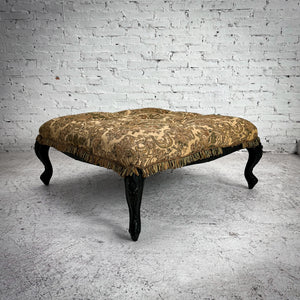 Large Rococo Style Damask Upholstered Ottoman
