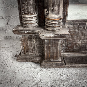Large Neoclassical Whitewash Wood Wall Mirror