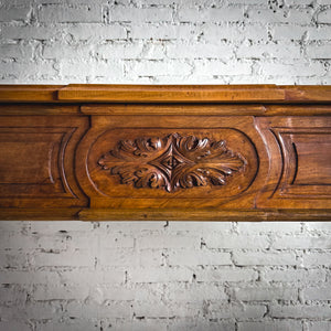 Reproduction Neoclassical Carved Walnut Mantelpiece Architectural Element