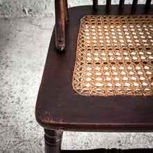Load image into Gallery viewer, Single Early American Caned Oak Dining Chair
