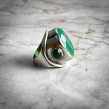 Load image into Gallery viewer, Modernist Sterling Silver Chalcedony Cocktail Ring
